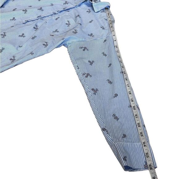 Divided H&M short tee shirt dress light blue floral stripes size 4 - Picture 15 of 16